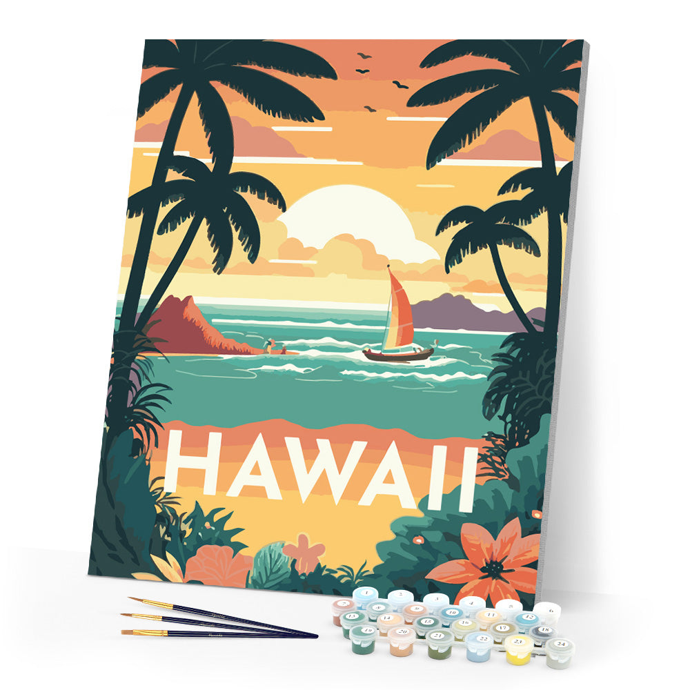 Paint by Numbers - Travel Poster Hawaii – Figured'Art