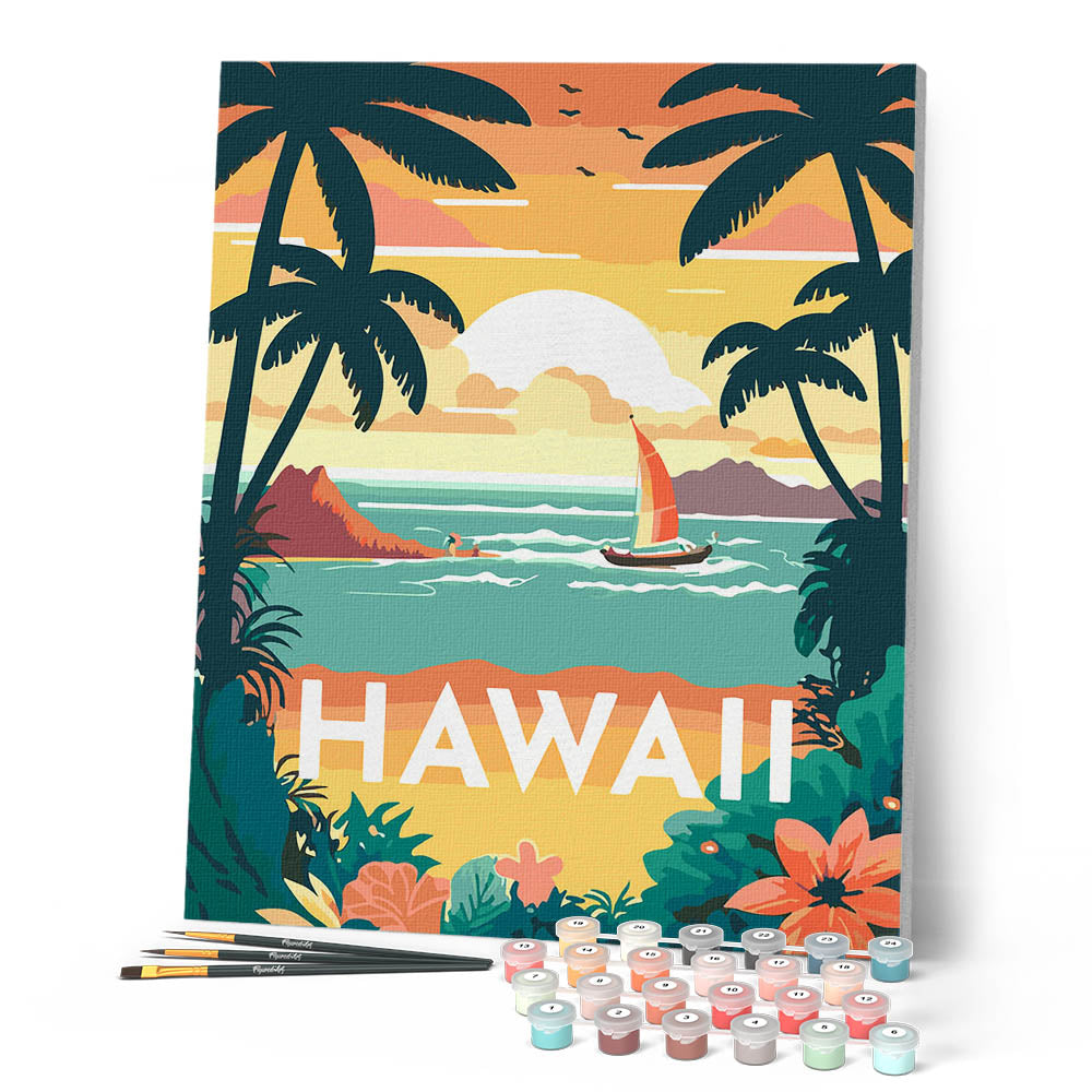 Paint by Numbers - Travel Poster Hawaii – Figured'Art