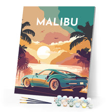 Load image into Gallery viewer, Paint by Numbers - Travel Poster Malibu