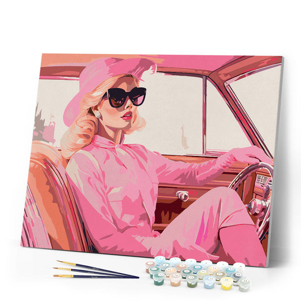 Paint by numbers kit Diva's Pink Joyride Figured'Art