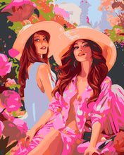 Load image into Gallery viewer, Paint by numbers kit Sisters in a Pink Garden Figured'Art