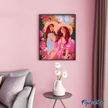 Load image into Gallery viewer, Sisters in a Pink Garden