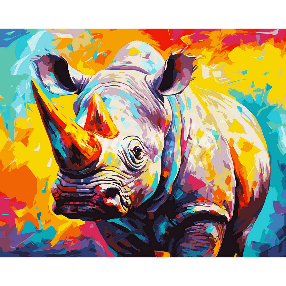 Colorful Abstract Rhinoceros