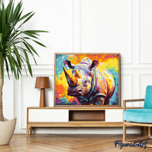 Load image into Gallery viewer, Colorful Abstract Rhinoceros