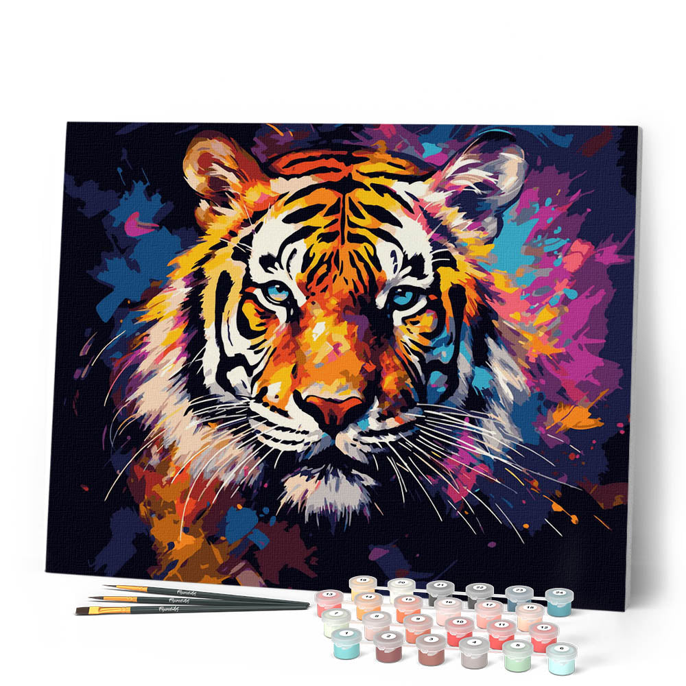 アートシアター NR １ Paint by Numbers - Colorful Abstract Tiger – Figured'Art US