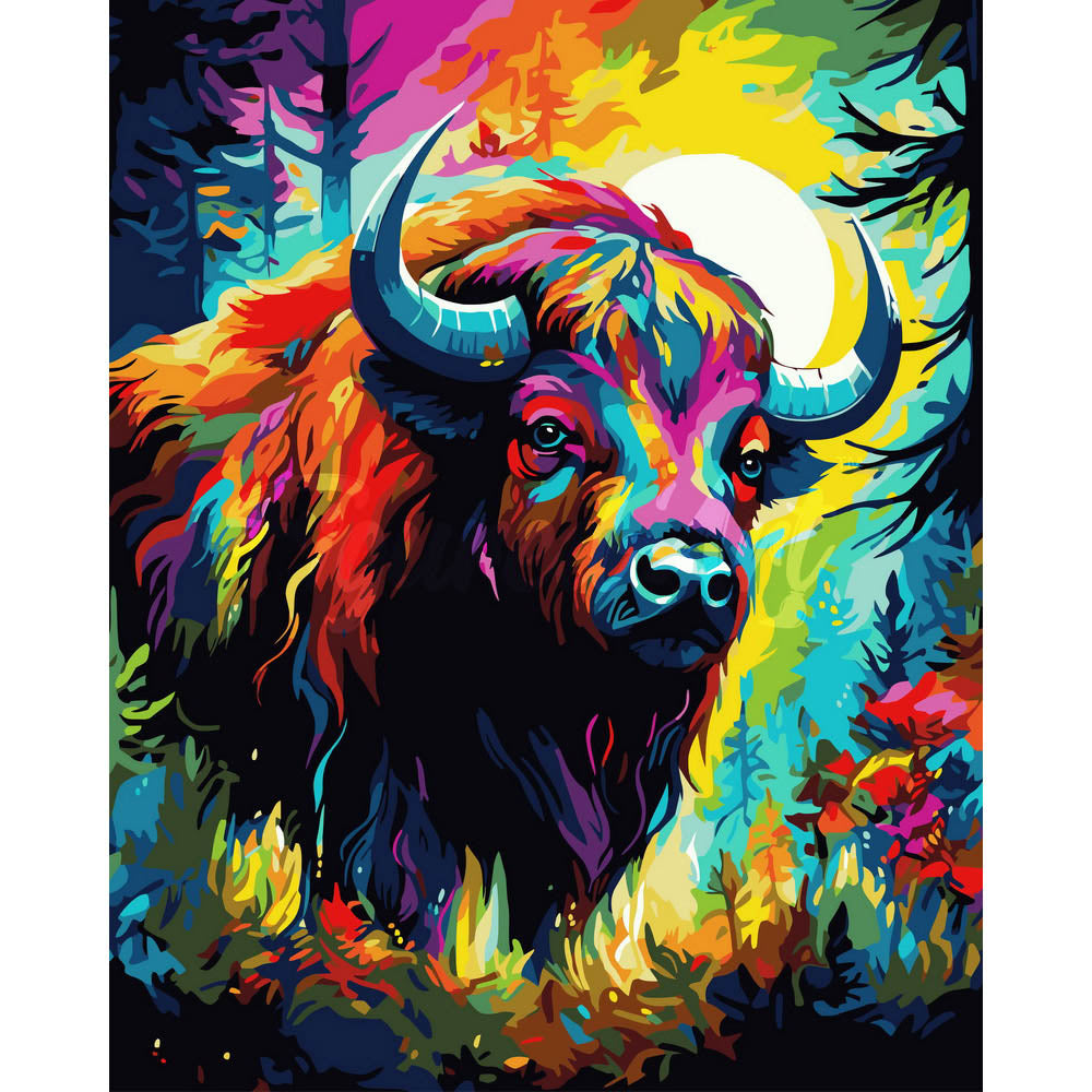 Colorful Abstract Bison
