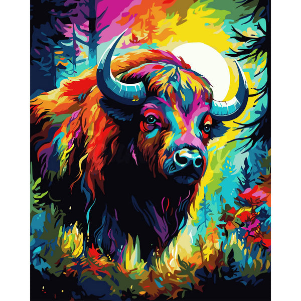 Colorful Abstract Bison