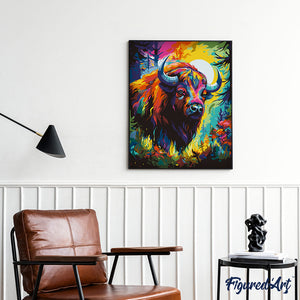 Colorful Abstract Bison