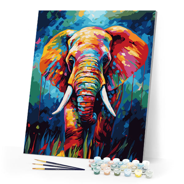 Paint by numbers kit Colorful Abstract Elephant Figured'Art