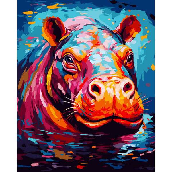 Colorful Abstract Hippo
