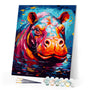 Paint by numbers kit Colorful Abstract Hippo Figured'Art