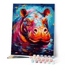 Load image into Gallery viewer, Colorful Abstract Hippo