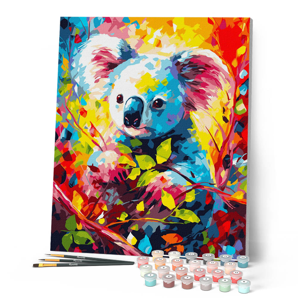 Paint by Numbers - Colorful Abstract Koala – Figured'Art