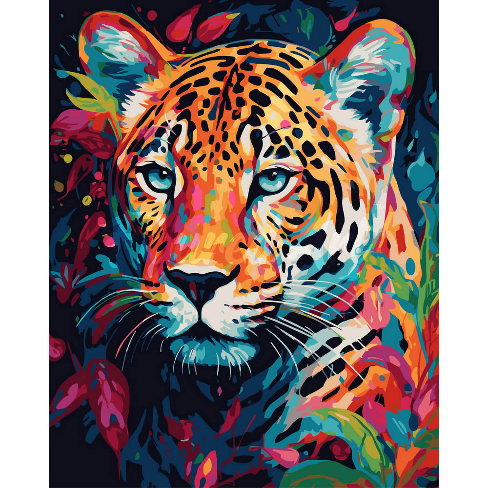 Paint by Numbers - Colorful Abstract Leopard – Figured'Art
