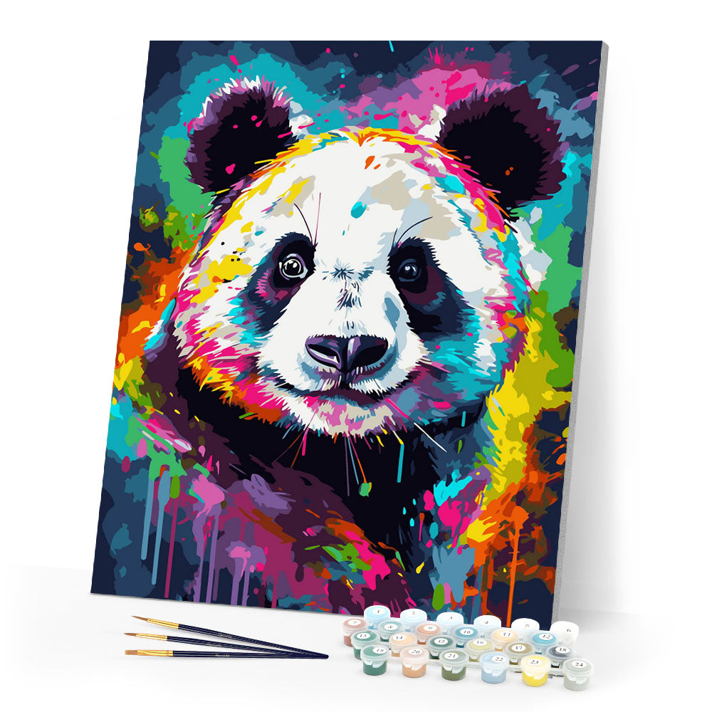 Paint by numbers kit Colorful Abstract Panda Figured'Art