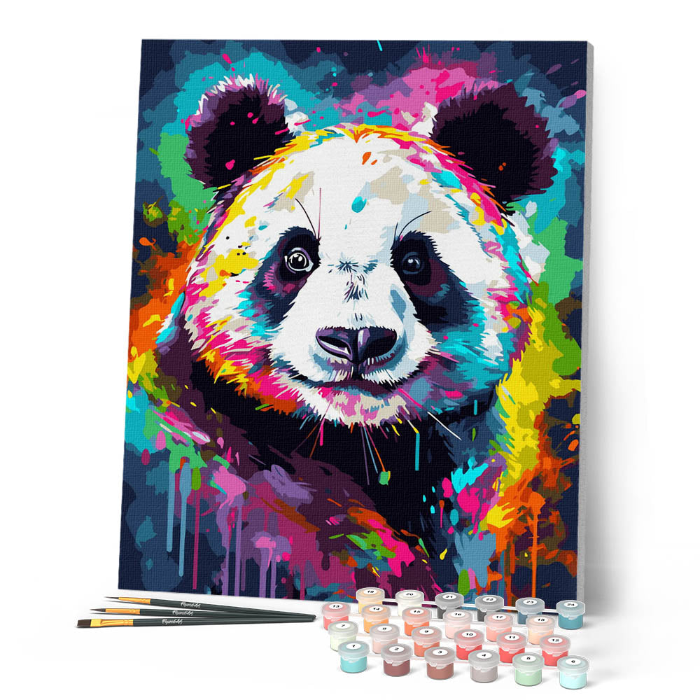 Paint by Numbers - Colorful Abstract Panda – Figured'Art