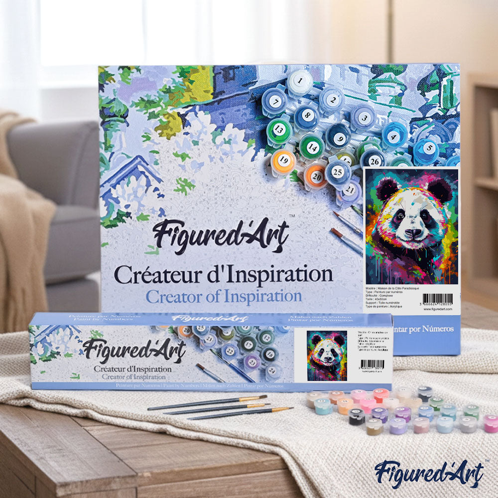 Paint by Numbers - Colorful Abstract Panda – Figured'Art