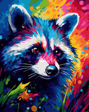 Load image into Gallery viewer, Paint by numbers kit Colorful Abstract Raccoon Figured'Art