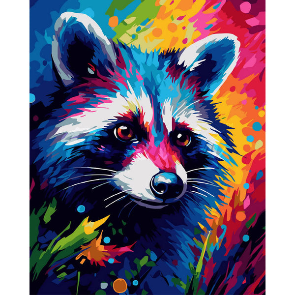 Colorful Abstract Raccoon