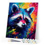 Paint by numbers kit Colorful Abstract Raccoon Figured'Art