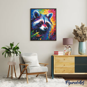 Colorful Abstract Raccoon