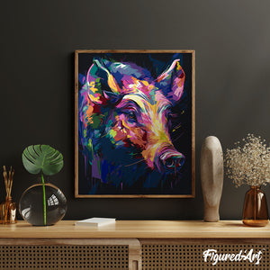 Colorful Abstract Wild Boar