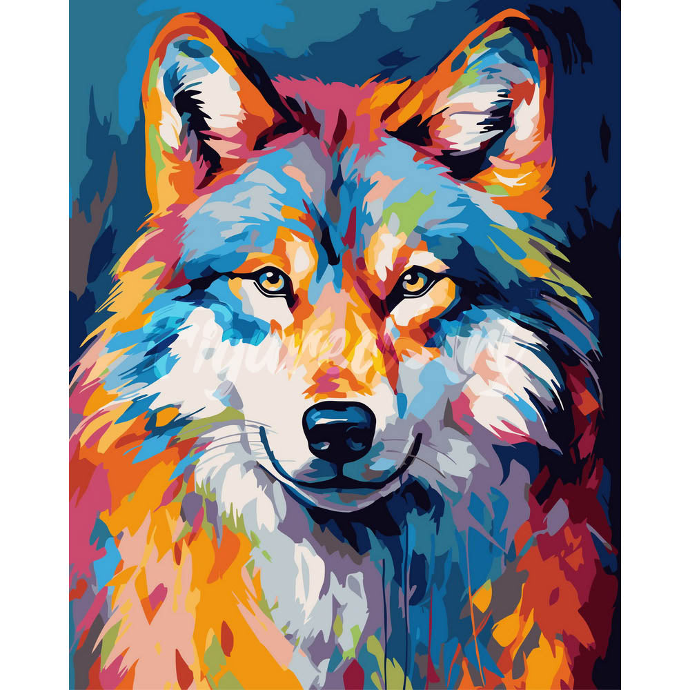 Paint by Numbers - Colorful Abstract Wolf – Figured'Art