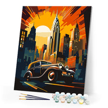 Load image into Gallery viewer, Paint by numbers kit for adults Art Deco Car in New York Figured&#39;Art