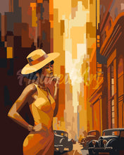 Load image into Gallery viewer, Paint by numbers kit Art Deco Woman in Town Figured'Art