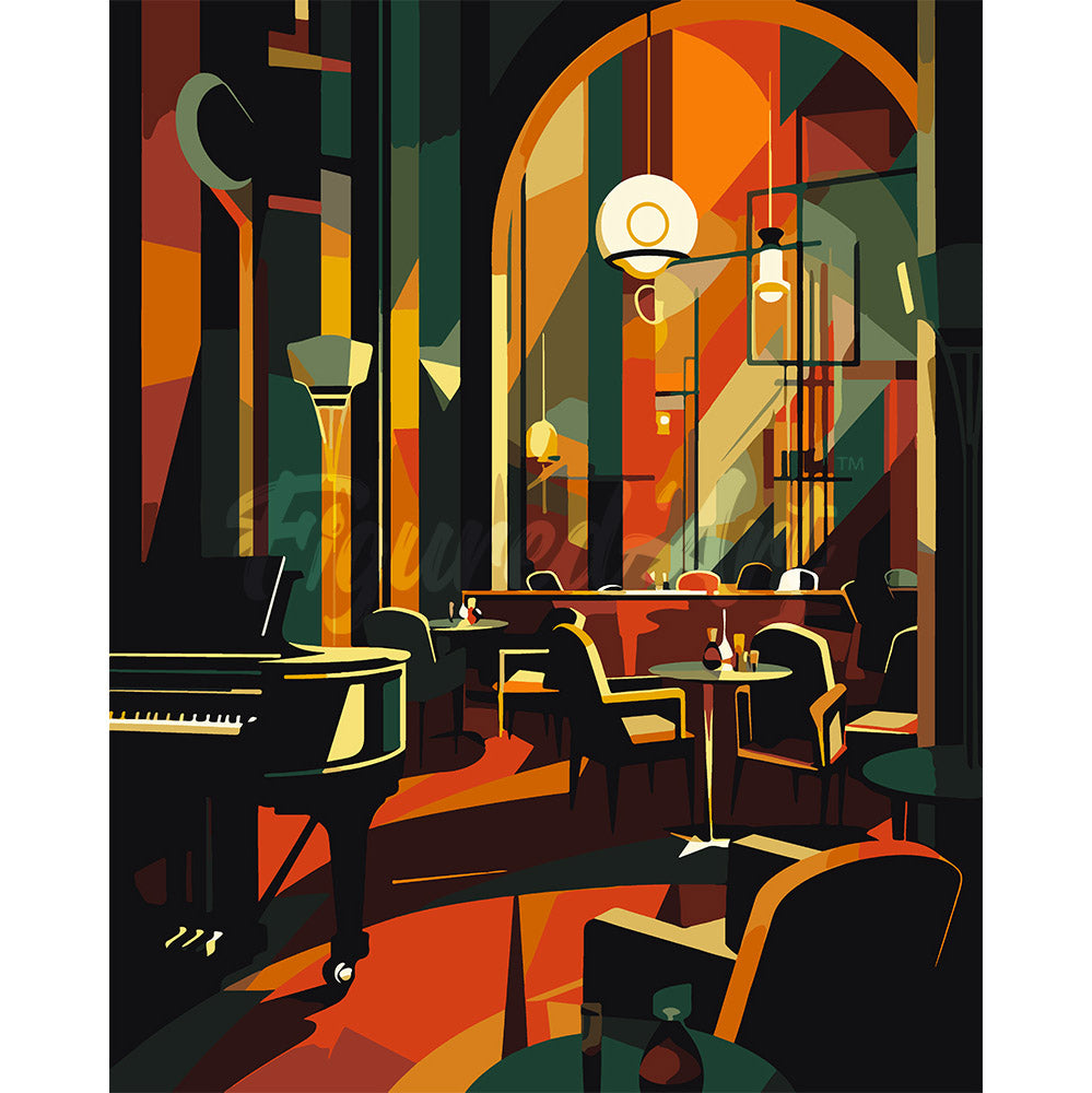 アート・デザイン・音楽 AMERICAN ART DECO Paint by Numbers for adults - Art Deco Club – Figured'Art