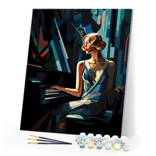 Load image into Gallery viewer, Paint by numbers kit Art Deco Woman at a Piano Figured&#39;Art