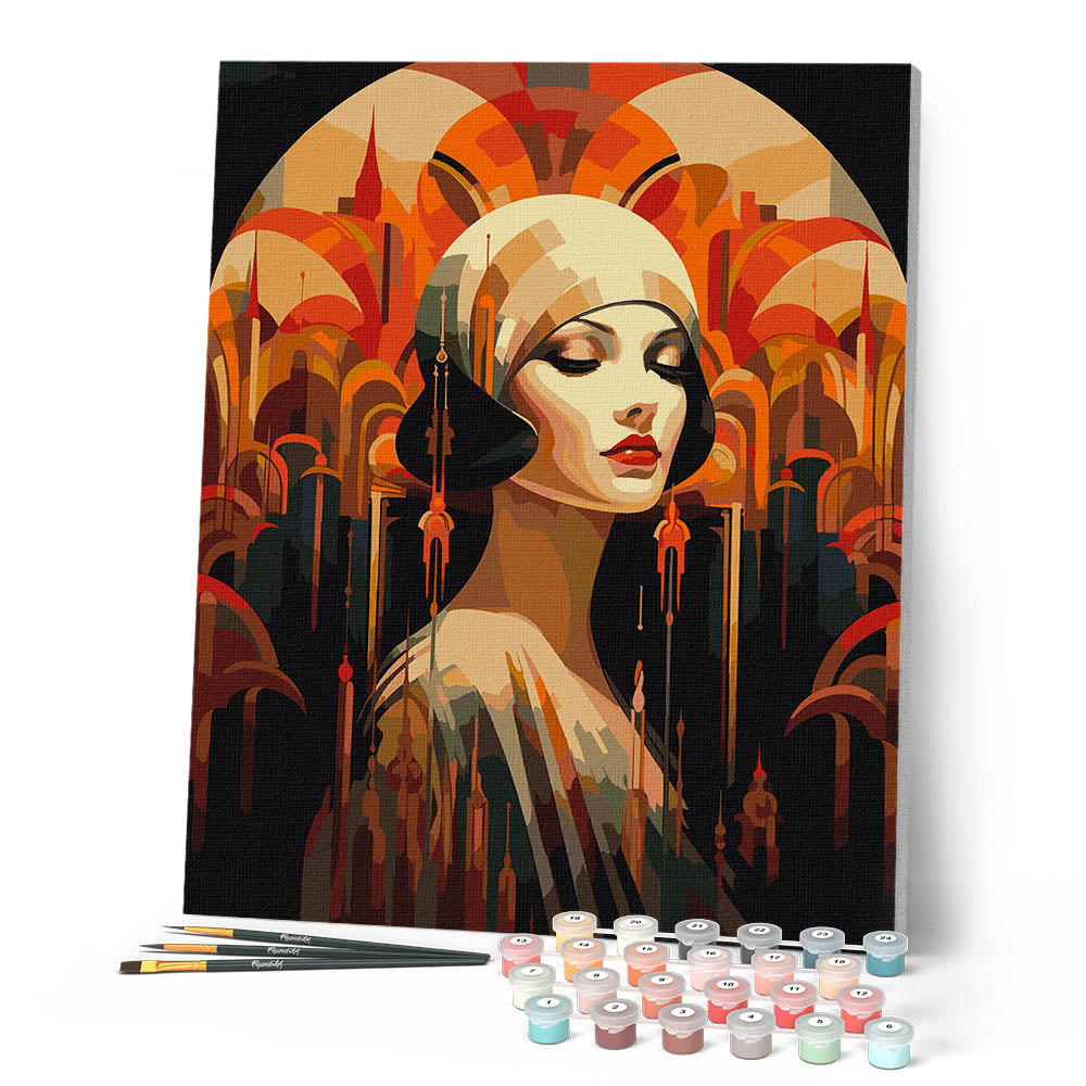 ART & DECORATION 号数4 Paint by Numbers for adults - Art Deco Woman – Figured'Art