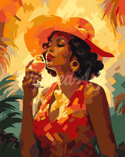 Load image into Gallery viewer, Paint by numbers kit Art Deco Woman with a Glass Figured'Art