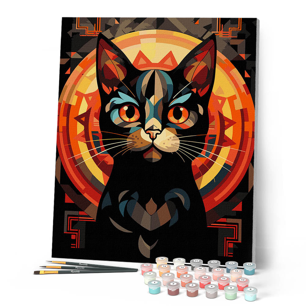 ART & DECORATION 号数4 Paint by Numbers for adults - Art Deco Black Cat – Figured'Art US