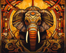 Load image into Gallery viewer, Paint by numbers kit Elephant Art Deco Figured'Art