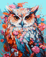 Load image into Gallery viewer, Paint by numbers kit for adults Colorful Owl in Bloom Figured'Art