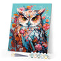 Paint by numbers kit for adults Colorful Owl in Bloom Figured'Art