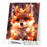 Paint by numbers kit for adults Little Fox with light bulbs Figured'Art