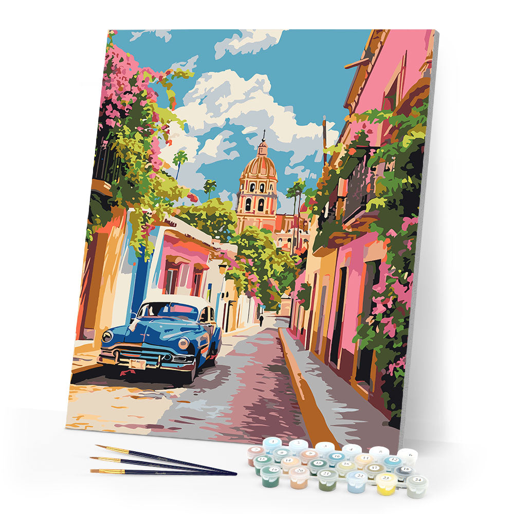 Paint by numbers kit Classic Car in Mexico City Figured'Art