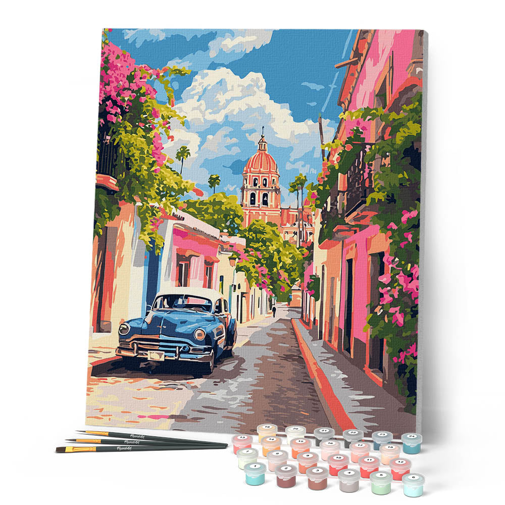 Paint by Numbers for adults - Classic Car in Mexico City – Figured'Art
