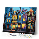 Paint by numbers kit Colorful Gothic Houses Figured'Art