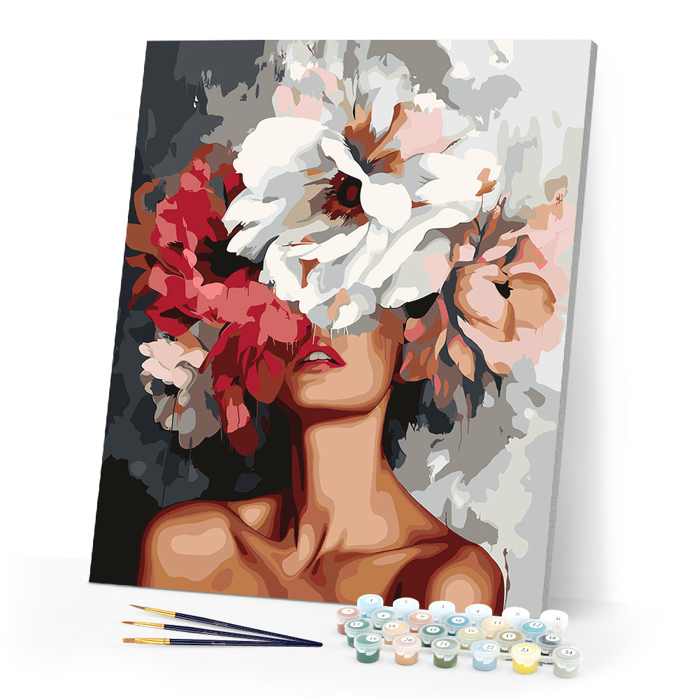Paint by numbers kit Beauty Behind Flowers Figured'Art