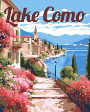 Load image into Gallery viewer, Paint by numbers kit Travel Poster Lake Como in Bloom Figured'Art