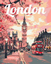 Load image into Gallery viewer, Paint by numbers kit Travel Poster London in Bloom Figured'Art
