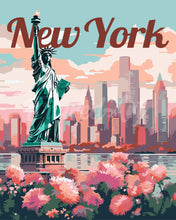 Load image into Gallery viewer, Paint by numbers kit Travel Poster New York in Bloom Figured'Art