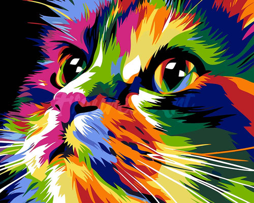Paint by numbers kit for adults Cute Cat Pop Art Figured'Art
