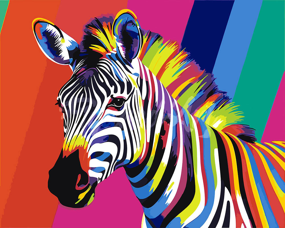 Paint by numbers kit for adults Pop Art Zebra Stripe Figured'Art