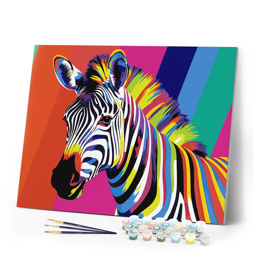 Paint by numbers kit for adults Pop Art Zebra Stripe Figured'Art