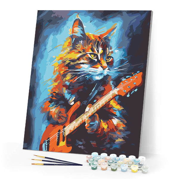 Paint by numbers kit Rocker Cat Abstract Figured'Art