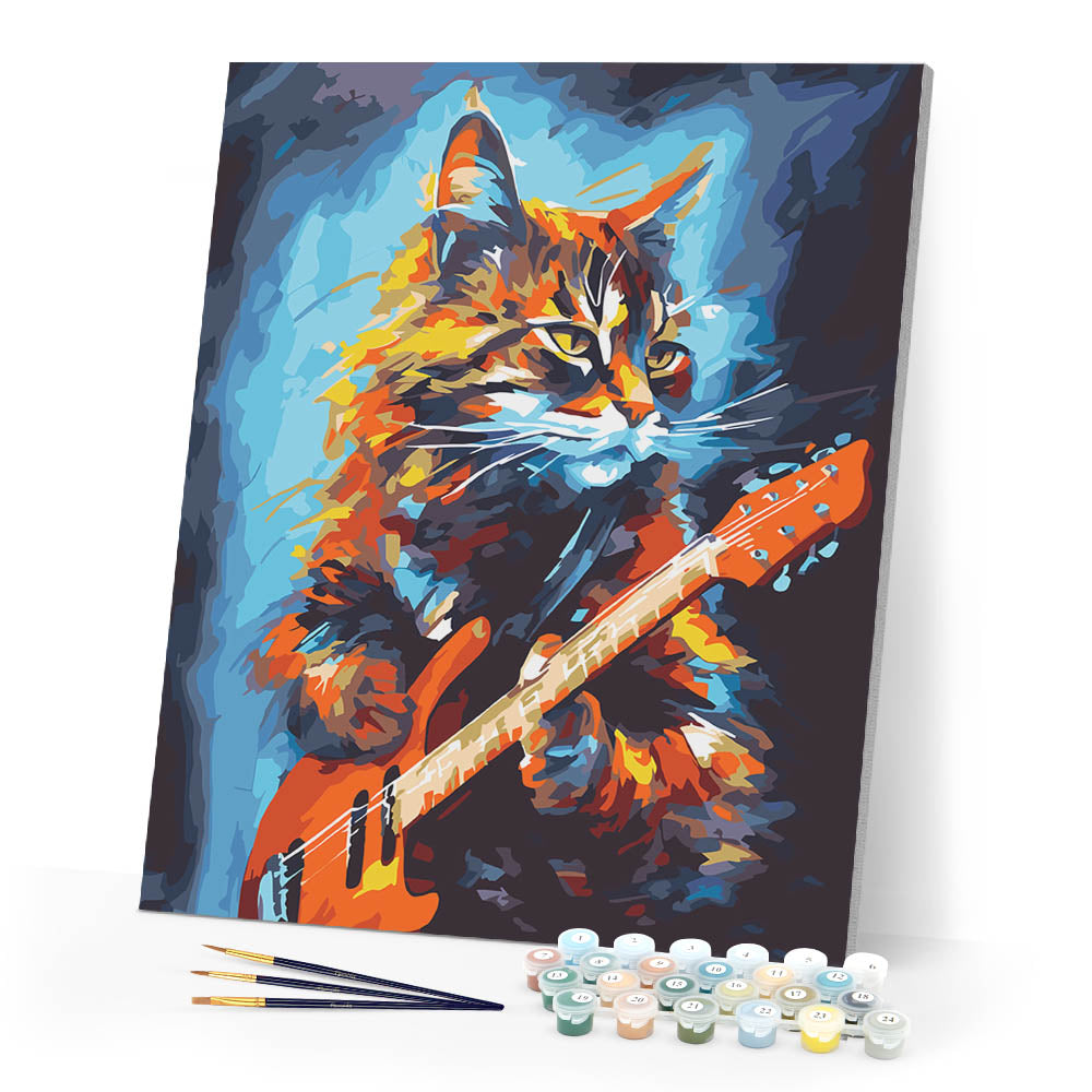 Paint by numbers kit Rocker Cat Abstract Figured'Art